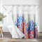 Americanflat 72x75 Hookless Shower Curtain - Coastal Orange Blue Shower Curtain with Sheer Panel, Snap-In Liner, and Grommets - 100% Polyester